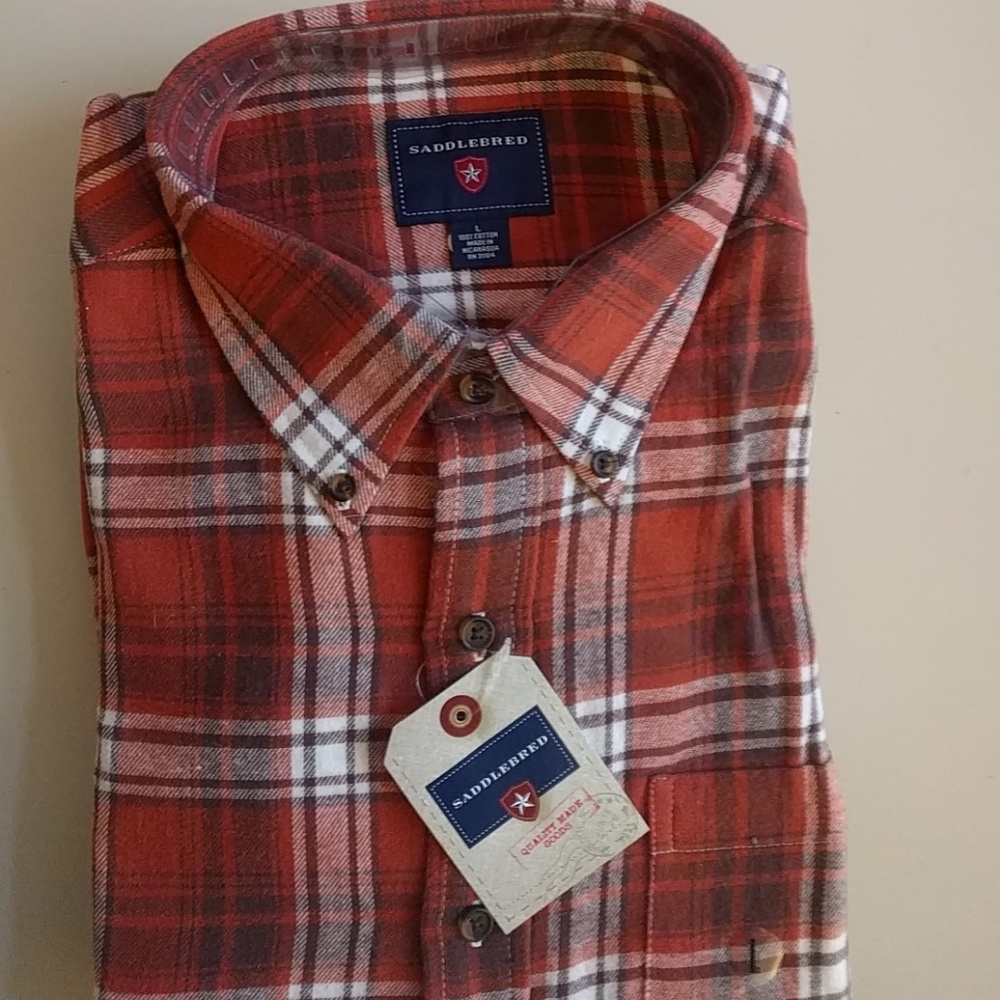 Men's large, plaid flannel